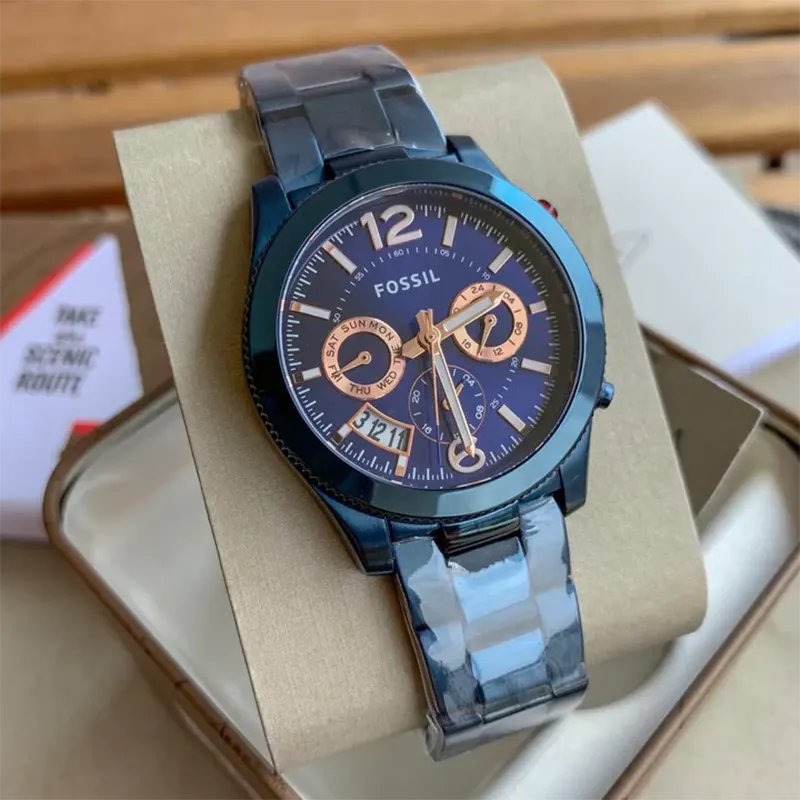 Fossil Perfect Boyfriend Blue MOP Dial Ladies Watch- ES4093